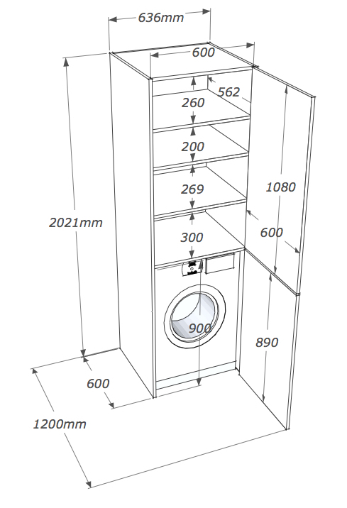 Cucina armadio compact con colonna non hai bisogno di aggiungere ... Dimensioni lavatrici salvaspazio