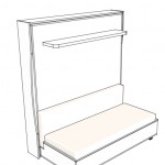 letto a parete con divano - panca contenitore