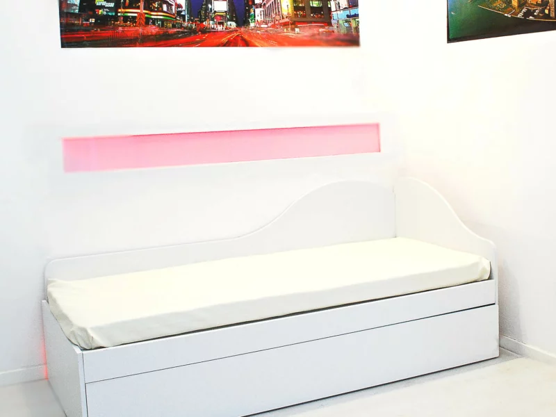 divano letto estraibile con letto matrimoniale estraibile, vista divano letto