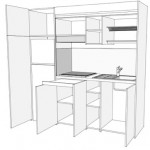 Cucine in armadio: Compact art.216 con serranda - vista aperta