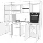 Cucina monoblocco Compact art. 247 con ante a libro - vista aperta