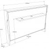 grafico della consolle bed a parete da 140cm chiusa
