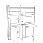 Cucina armadio a scomparsa Compact 094 - vista aperta