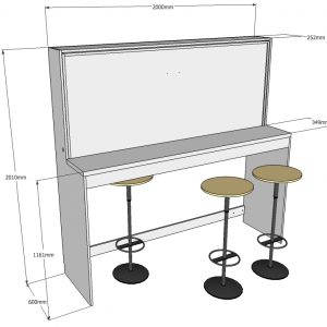 letto soppalco zona studio e/o pranzo richiudibile a parete della vista chiuso