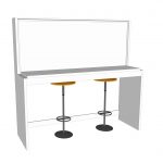 Letto a soppalco studio a parete, completo del piano d'appoggio