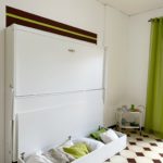 Letto a castello con panca mod. 852/P - vista aperta