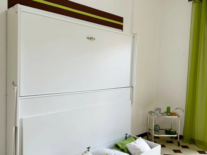 Letto a castello con panca mod. 852/P - vista aperta
